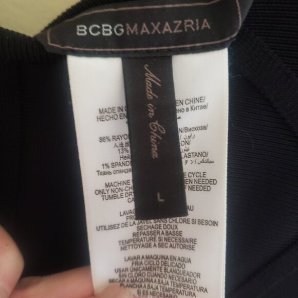 BCBG Maxazria Black Bodycon Dress Size L - Picture 3 of 6